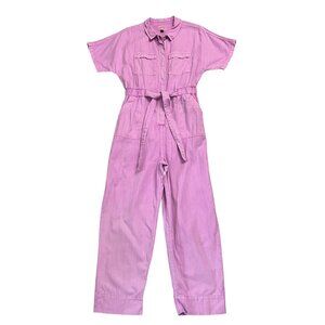 Universal Thread Women Size 6 Jumpsuit Pink Boiler Suit Overall Short Sleeve NEW